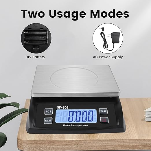 Digital Kitchen Scale 30kg/66lb Large Food Scale for Baking Cooking Stainless Bread Scale with LCD Display Counting Scales for Commercial (Color : Stainless Black)