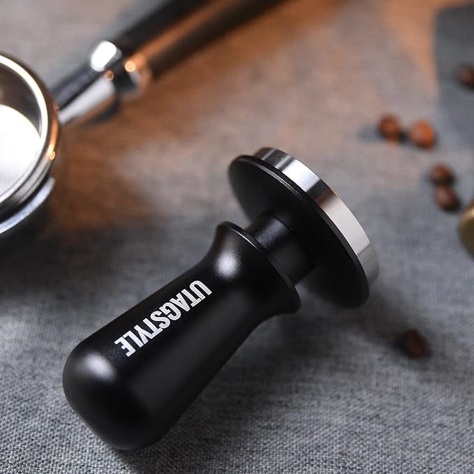 58.5mm Espresso Tamper Coffee Tamper: Espresso Press with Calibrated Spring Loaded - 30lb Espresso Hand Tamper - 100% Stainless Steel Flat Base Fits for 54mm Portafilter Basket