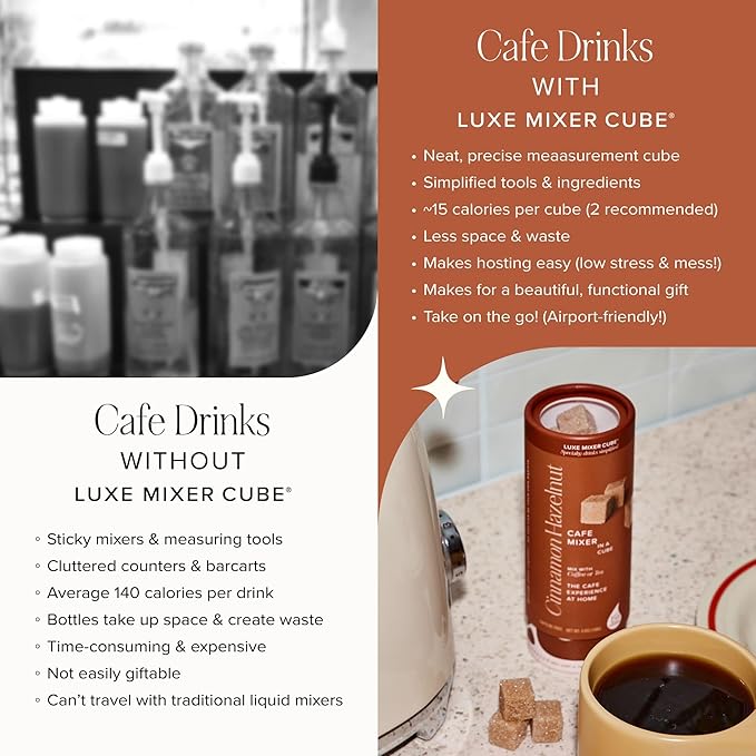 Cinnamon Hazelnut Infused Flavored Sugar Cubes by Teaspressa - Barista Quality Cafe Sugar Cubes, Delicious Cinnamon Hazelnut Flavor - Kosher - Gluten-Free - Barista Quality Cafe Experience - No Mess - Makes 30 drinks - Great Gifting, Hosting & Travel