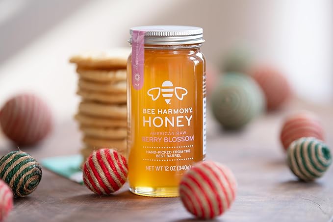 Bee Harmony Berry Blossom American Raw Honey, 12 OZ Each, Pack of 2