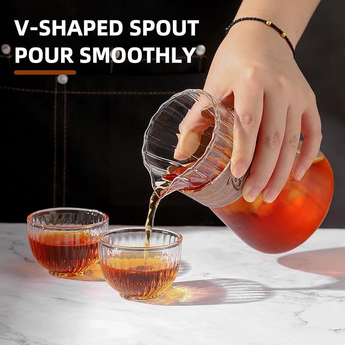 Bincoo Clear Glass Drip Coffee Maker Set - 500ML Glass Coffee Server Coffee Carafe with Walnut Dripper and 50PCS Paper Filter