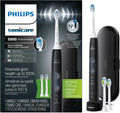 Philips Sonicare ProtectiveClean 5300 Rechargeable Electric Toothbrush, with Pressure Sensor, 3 Cleaning Modes, SmarTimer and QuadPacer, with 2 Bonus Brush Heads, Travel Case, Black, Model HX6423/34
