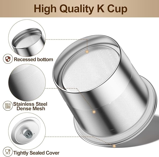 RETHONE Reusable K Cups and Coffee Pods for Keurig 1.0 & 2.0 Coffee Maker Stainless Steel Coffee Filter(2 pack)