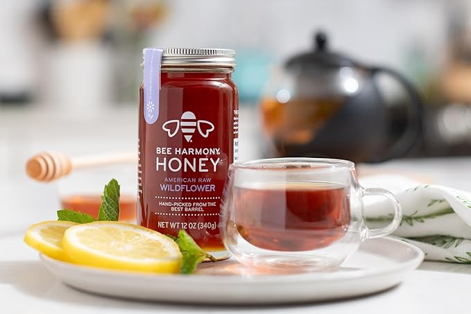 Bee Harmony Honey 5 Pack Variety Pack, 60 Ounce (Clover, Wildflower, Orange Blossom, Berry and Blueberry)