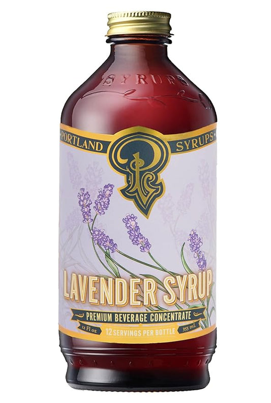 Portland Syrups Lavender Syrup - Premium Beverage Concentrate for Delicious Cocktails, Tea, Soda, Coffee Drinks, Baking, and More - 12 oz with 12 Servings (Pack of 1)