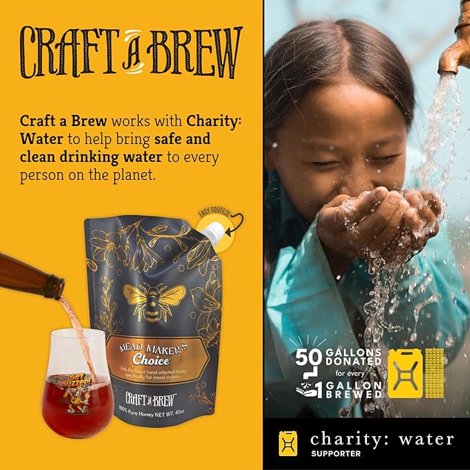 Craft A Brew - Mead Maker’s Choice - Hawaiian Hibiscus Mead Recipe Kit - Ingredients & Instructions for Mead Fermentation & Backsweetening – With Hawaiian Wildflower Honey - Makes 1 Gallon Still Mead