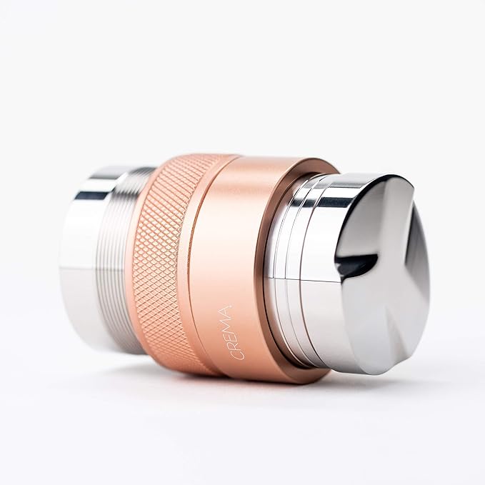 CREMA Coffee Products 46mm Hand Tamper & Coffee Distributor V2 | Compatible with Flair Pro and Pro 2 Portafilter | Double-Sided, Adjustable Depth Tool|Made with Durable 304 Stainless Steel|Rose Gold