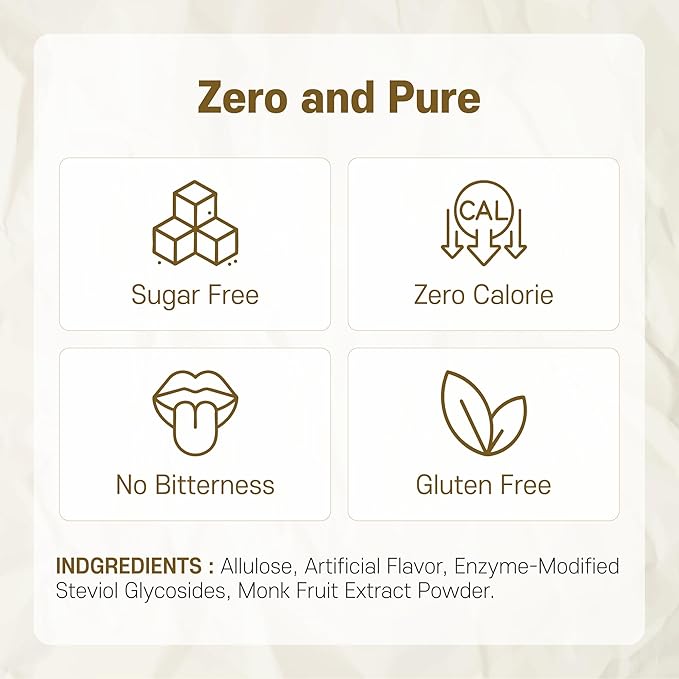 MONKSHUSHU Caramel Allulose Syrup 18.7 Fl Oz for coffee, drinks - Keto Diet, Vegan friendly, Diabetes-Safe - Zero Calorie, Liquid type Sugar Substitute - Monk Fruit - Gluten Free, 0g Net Carbs, Non-GMO
