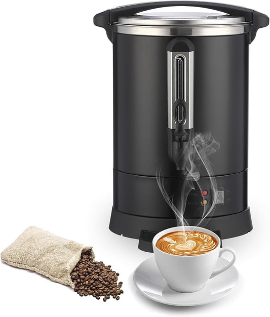 Garvee Commercial Coffee Urn,80 Cup-12L,Hot Water Dispenser with Percolator, Stainless Steer Hot Beverage Thermos, Easy Two Way Dispenser,Black