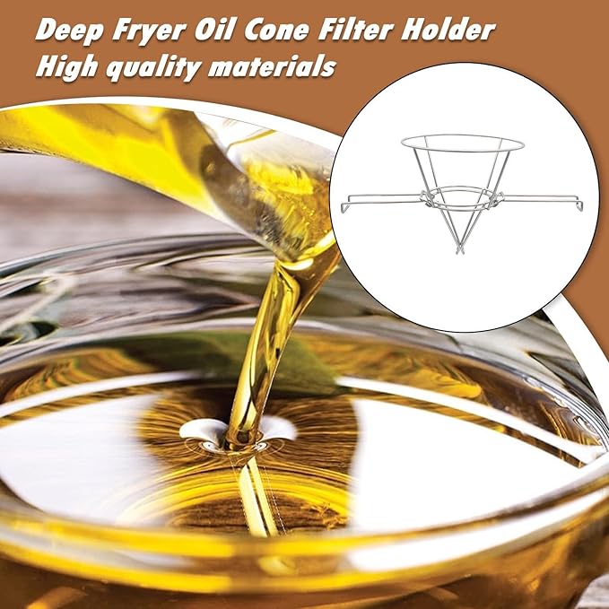 Fryer Filter Stand - Maple Syrup Cone Filter Stand, Stainless Steel Strainer Rack, Folding Arms Design | Commercial Cooking Food Preparation For Restaurant Hotel Kitchen Supplies Accessories