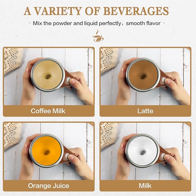Self Stirring Mug,Rechargeable automatic magnetic Self stirring coffee mug,Rotating Home Office Travel Mixing Cup,To Stir Coffee, Chocolate, Milk, Protein,Cocoa Etc, Great For Office, School, Gym…