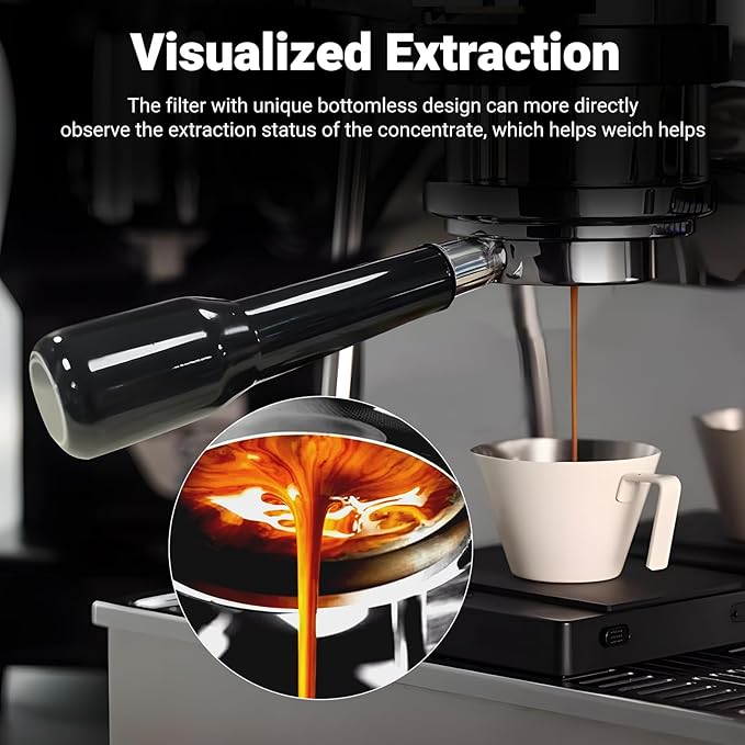 54mm Bottomless Portafilter Compatible with Breville BES870/ 878/880/ 840/500 - Premium 3-Ear Espresso Accessory for Home & Pro