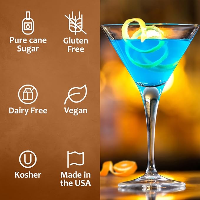 Syruvia Blue Curacao Syrup, Flavored Syrup for Cocktails, Drinks, Lemonades, Iced Teas, and Desserts – 25.4 fl oz