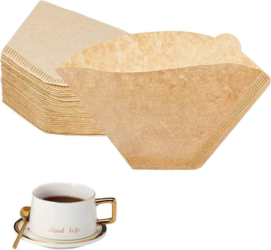 BYKITCHEN Size 4 Coffee Filters, 8-12 Cup, Set of 200, Coffee Filters 4 Cone Paper, Natural Unbleached Paper Filters for Pour Over Coffee Dripper and Coffee Maker