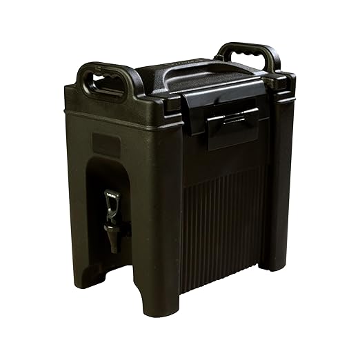 Carlisle FoodService Products 2.5-Gallon Insulated Beverage Dispenser, Cateraide, Food-Grade with Handles, Rugged PE Shell with PU Insulation for Coffee, Tea and Hot or Cold Drinks, Black