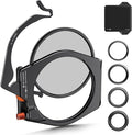K&F CONCEPT X PRO Square Filter Holder System Kit (Filter Holder + 95mm Circular Polarizer + Square ND1000 Filter + 4 Filter Adapter Rings) for Camera Lens