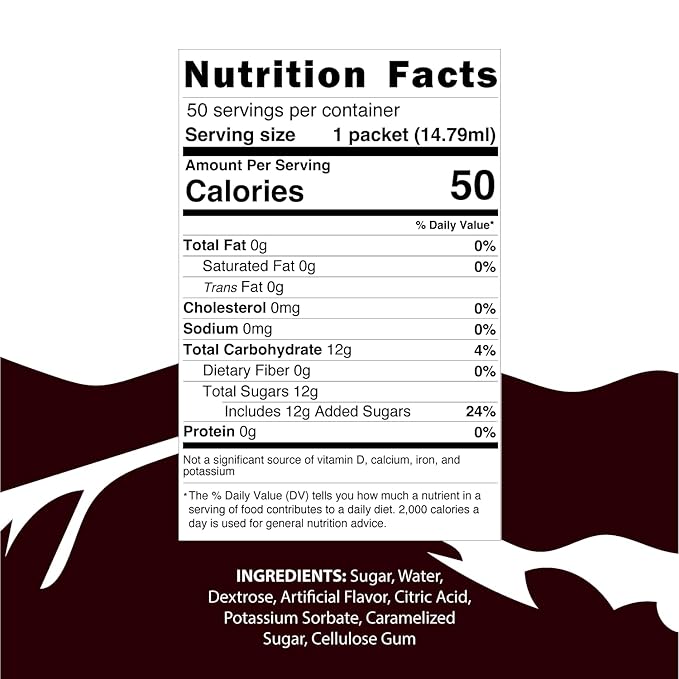 58Peaks Hazelnut Flavored Syrup Sweetener Packets for Hot and Cold Drinks | To-Go Syrup Flavoring Perfect for Coffee, Tea, Milkshake and More | Flavored Coffee Syrups for Travel | 15mL | 50-Pack