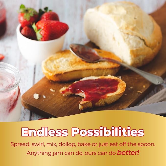 ChocZero Keto Strawberry Fruit Spread, No Sugar Added, Keto Friendly, All Natural, Gluten Free, Sweetened with Monk Fruit (1 jar, 12 oz)