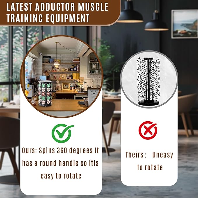 K Cup Holder, Coffee Pod Storage Carousel Holder Organizer Compatible with 40 Keurig K-Cup Pods, Home or Office Kitchen Counter Organizer（Black）