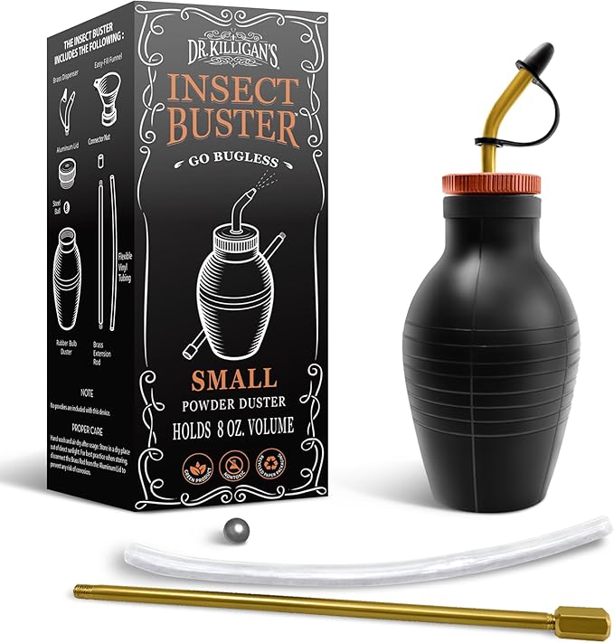 Dr. Killigan's The Insect Buster - Bulb Duster for Diatomaceous Earth and Other Powders - Effective Dust Application Tool - Small (8 ounces)