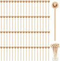 200Pcs Coffee Stirrers- 5.9 Inch Coffee Stir Sticks, Natural Wooden Coffee Stirrers With Round Ends, Disposable Biodegradable Cafe Grade Wood Beverage Mixer for Coffee Cocktails Milk Tea