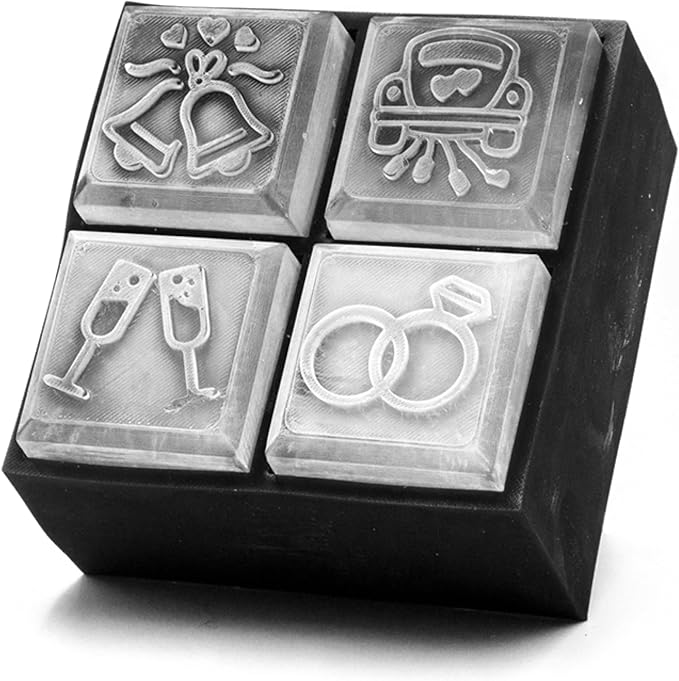 SILIGRAMS Wedding Ice Cube Mold – 2” Custom Whiskey & Cocktail Ice Tray – Personalized Silicone Ice Cube Mold – Elegant Gift for Weddings, Engagements & Receptions – Reusable Ice Mold