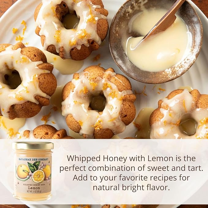 Savannah Bee Company Whipped Honey - All Natural Spreadable Honey (3 Ounce (Pack of 1), Lemon)