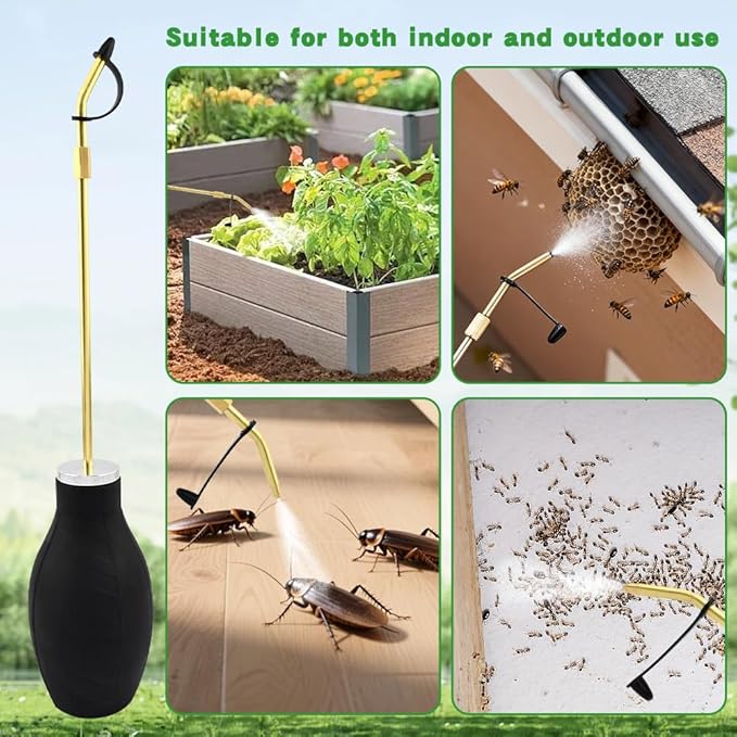 Diatomaceous Earth Powder Duster, Garden Bulb Duster Sprayer, Applicator Dispenser for Organic Gardening, Agricultural Supplies, Other Home Powder Applications