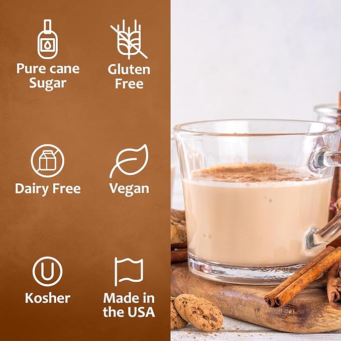 Syruvia Coffee Syrup, Cinnamon Oatmeal Cookie Flavored Syrup for Drinks, Lattes, and Desserts – 25.4 fl oz, With Pump