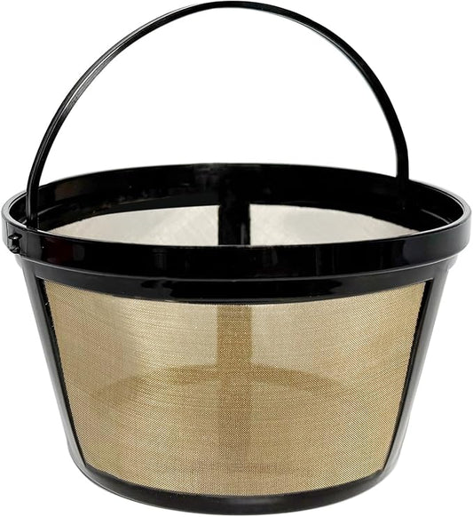2-PACK Gold Reusable 8-12 Cup Basket Coffee Filter for Mr. Coffee Coffee Makers and Black & Decker Coffee Maker