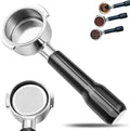 51mm Bottomless Portafilter & Puck Screen, 2 Ears Stainless Steel Head, with Stainless Steel Double Shot Capacity Cup Filter Basket Compatible for Delonghi ECP3420/ECP3120/EC155/BCO430/EC260