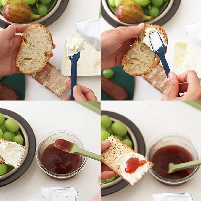 Carrotez Small Silicone Spoon, Mini Spatula, Small Spatulas for Kitchen Use, Spoonula, Perfect for Eating, Stirring, Spreading, 7.3", 1 pc - Olive Green