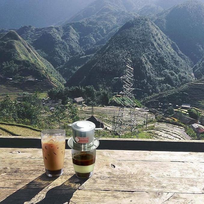 Vietnamese Coffee Filter Maker Press. Screw Down Phin Made in Vietnam. Authentic (1, Medium (8 oz))