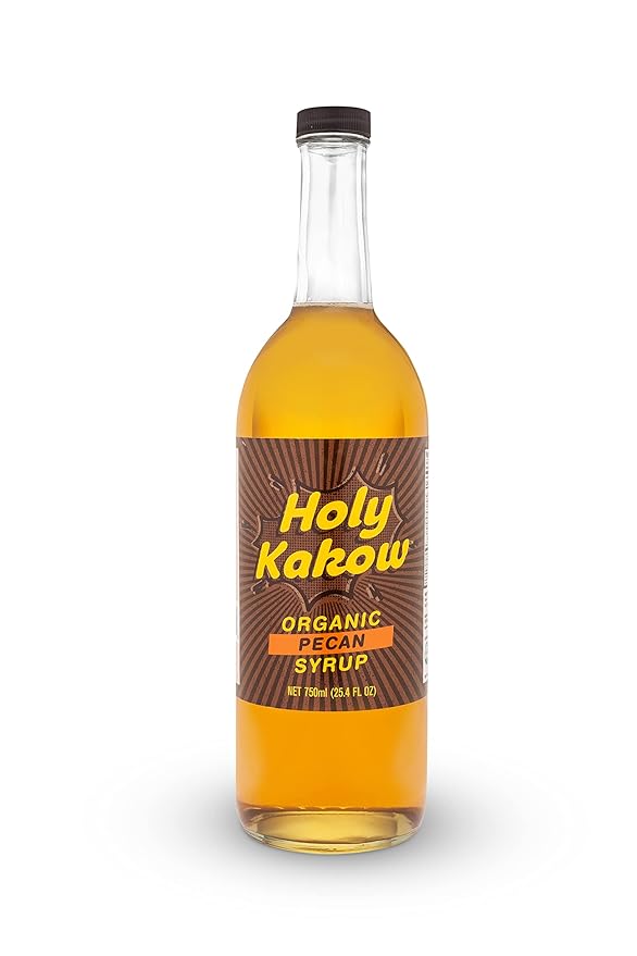 Holy Kakow Cafe Organic Pecan Syrup - Pecan Syrup, Coffee Syrup, Organic Syrup for Coffee, Pecan Syrup for Coffee, Add to Latte, Cocktail and Shake, Real Food Ingredients, Specific Flavor - 750ml