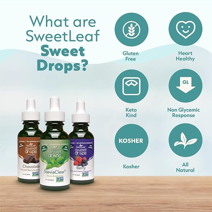 SweetLeaf Stevia Liquid Sweet Drops - Liquid Stevia Sweetener, Sugar-Free Root Beer Soda Syrup Alternative, 2 Fl Oz (Pack of 2)