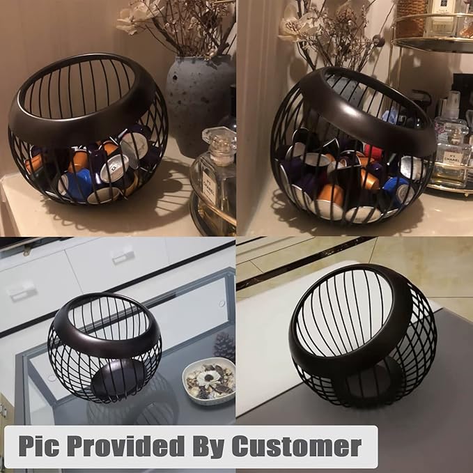 Charmount Coffee Pod Holder - Large Capacity K Cup and Espresso Pod Organizer, Keurig Kcup and Espresso Capsule Storage (Brown)