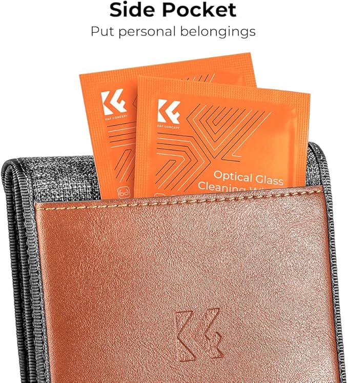 K&F CONCEPT Lens Filter Pouch, Lens Filter Case 3 Pocket Professional Photography Filter Holder Belt Bag Pouch Water-Resistant and Dustproof for Filter Up to 82mm