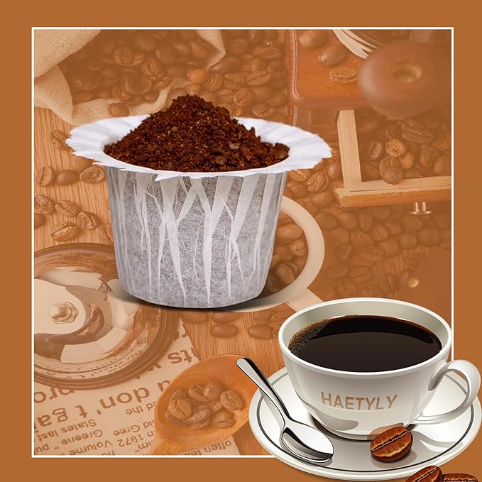 600 Count Disposable Paper Coffee Filters with 4 Pack Reusable K Cups, Compatible with Keurig 2.0 and 1.0 Coffee Maker