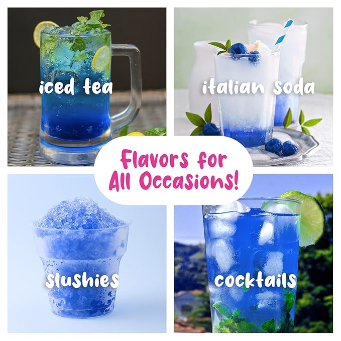 Hawaiian Shaved Ice Blue Raspberry Syrup - Nut Soy Dairy Free - Flavor Fluffy & Crunchy Snow Cone Ice - Shelf Stable - Makes 64 Servings - 1 Gallon