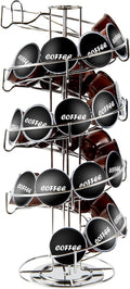 Restaurantware Restpresso 7.1 x 16.1 Inch Coffee Capsule Holder, 1 Durable Pod Carousel - Holds 35-50 K-Cups, 360-Degree Rotatable, Stainless Steel Espresso Pod Organizer, 3 Tier, Pods Not Included
