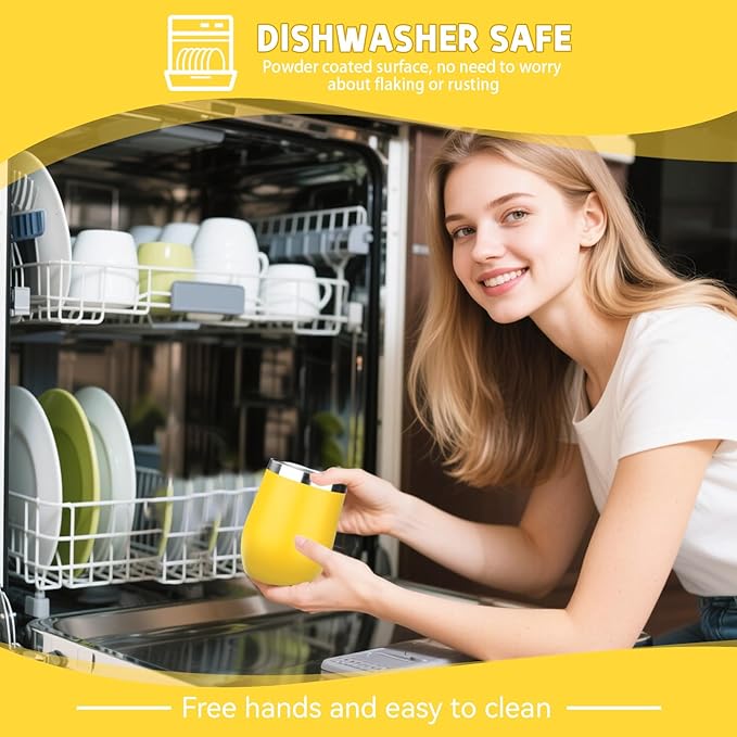 12oz/4 Pack Stainless Steel Wine Tumbler with Lid and Straw, Double Wall Vacuum Insulated Wine Tumbler Glasses, Stemless Travel Mugs for Hot and Cold Drinks, Coffee, Wine, Cocktails