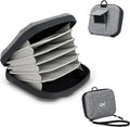 JJC Durable Hard Shell Lens Filter Case Up to 95mm, 4 Pockets Lens Filter Holder Bag with Belt Loop and Wrist Strap, Camera Lens Filter Storage Case Carrying Pouch for Filter Round Filter ND UV CPL