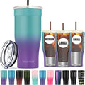Universal Iced Coffee Sleeve - Insulated Double Wall Reusable Stainless Steel Holder Sleeves Insulator for Cold Drinks Fits Small Medium Large To Go Cups Gifts for Men Women Him Her (Fairyland)