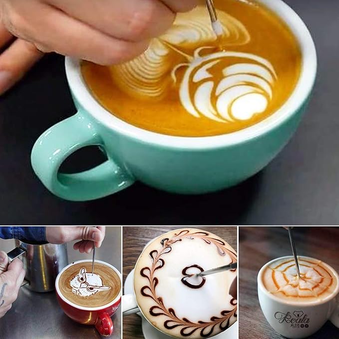 Milk Frothing Pitcher 20oz,Espresso Steaming Pitchers 600ml,Espresso Machine Accessories,Milk Frother cup 20 Oz, Coffee Cappuccino Latte Art,Stainless Steel Jug Cup with Decorating Art Pen