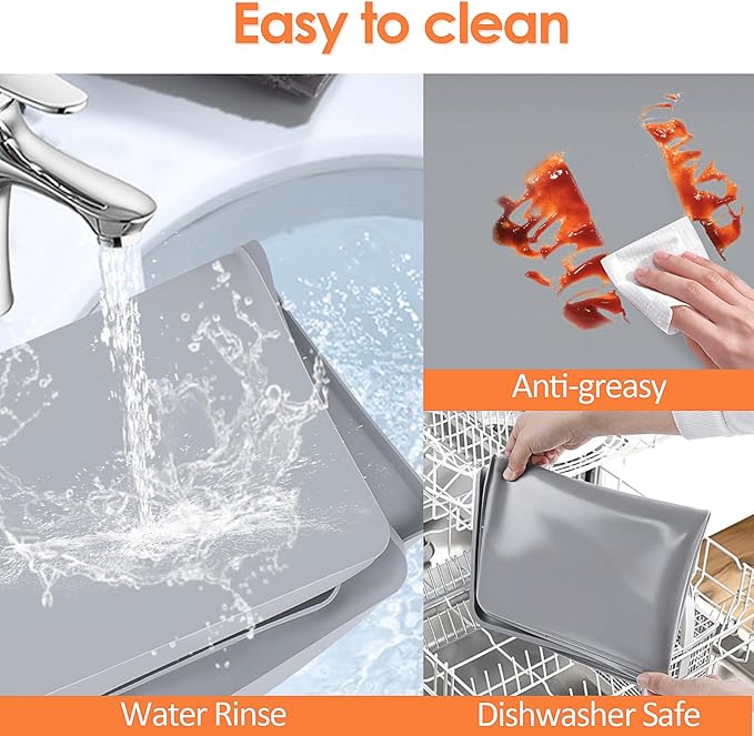 TOHONFOO Silicone Coffee Mat with Lip, 19.7'' x 15'' Heavy Duty Bar Mat, Coffee Tray for Countertop Fit Under Machine Pot Espresso Machine, Grey