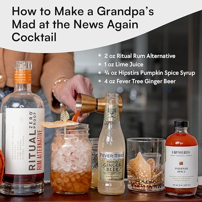 HipStirs Pumpkin Spice Syrup - Our Mix uses Real Ingredients like Pumpkin Puree to Make it a Perfect Spice Latte Mix - Real Infused Syrup (8 Fl Oz)