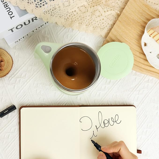 Automatic Magnetic Stirring Coffee Mug, Rotating Home Office Travel Mixing Cup，Funny Electric Stainless Steel Self Mixing Coffee Tumbler, Suitable for Coffee, Milk, Cocoa and Other Beverages……