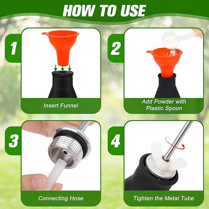 Extendable Garden Duster Powder Applicator, Anglekai Powder Duster for Diatomaceous Earth Applicator Dispenser, with Metal Tube/Spray Duster/Funnel/Tank/Plastic Gloves (from 9'' to 22'')