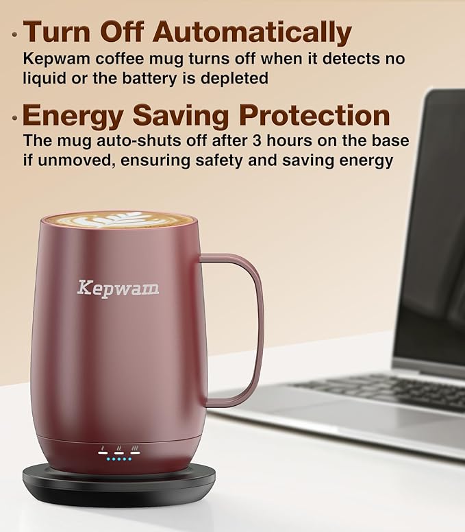 Heated Coffee Mug T2-Plus, 20oz Leading Large Capacity Self Heating Mug, Up to 8 Hrs Battery & Hot Up to 149℉, Smart Coffee Mug for Women, Men