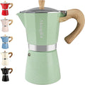 Mongdio Stovetop Espresso Maker Moka Pot, Cuban Coffee Maker Stove top coffee maker Moka Italian Espresso Greca Coffee Maker Brewer Percolator, 12 Espresso Cups, 20 oz - Green